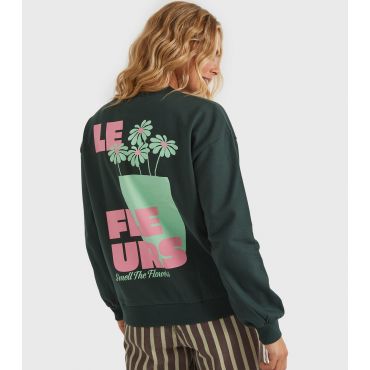 Women's Clothing Dark Green Les Fleurs Sweatshirt Custard New Look