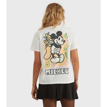 Women's Clothing White Disney Mickey Fresh Produce T-Shirt Custard New Look