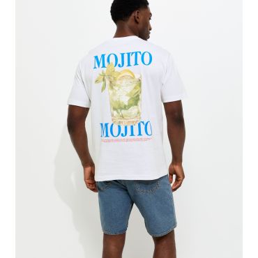 Men's White Regular Cotton Mojito T-Shirt Only and Sons New Look
