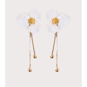 Cream Flower Drop Earrings Public Desire New Look