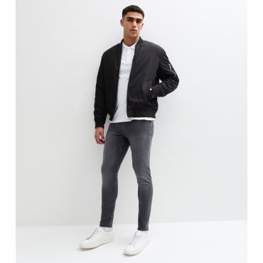 Men's Black Washed Skinny Jeans New Look
