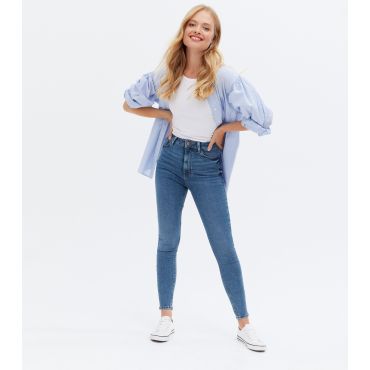 Women's Blue Lift & Shape Jenna Skinny Jeans New Look