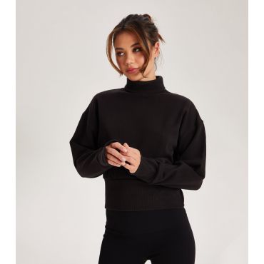Women's Black Ribbed Waist Roll Neck Jumper Urban Bliss New Look
