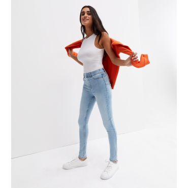 Women's Pale Blue Mid Rise Lift & Shape Emilee Jeggings New Look