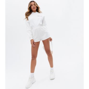 Women's White Jersey High Waist Shorts New Look