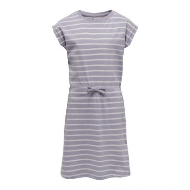 Lilac Stripe Tie Front T-Shirt Dress KIDS ONLY New Look
