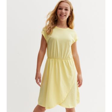 Pale Yellow Wrap Dress KIDS ONLY New Look