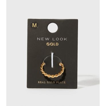 Real Gold Plated Twist Ring New Look