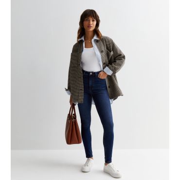 Women's Navy Lift & Shape Jenna Skinny Jeans New Look