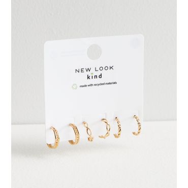 3 Pack Gold Twist Mini Hoop Earrings New Look
