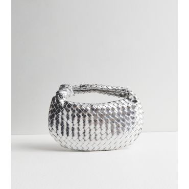 Silver Woven Top Handle Bag Public Desire New Look