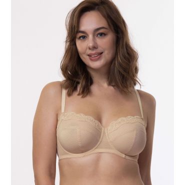 Women's Curve Pale Pink Lace Non Padded Bra Dorina New Look