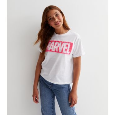 White Marvel Logo T-Shirt Name It New Look