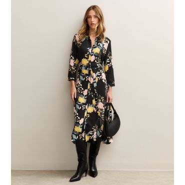 Women's Multicolour Floral Print Shirt Dress Sunshine Soul New Look