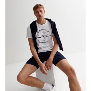 Men's White Crew Neck Logo T-Shirt Jack & Jones New Look