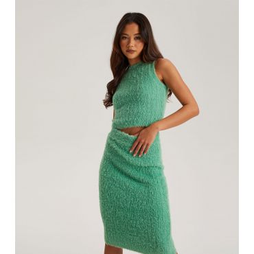 Women's Light Green Fluffy Knit Racer Vest Urban Bliss New Look
