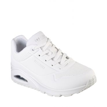 Women's White Wedge Uno Stand On Air Trainers Skechers New Look