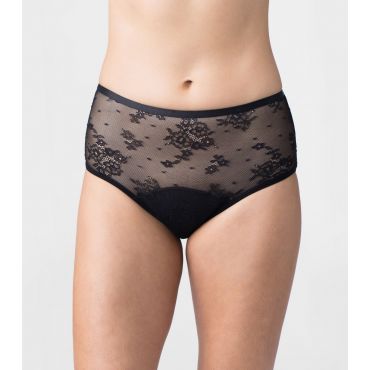 Women's Black Floral Lace Midi Bikini Briefs Dorina New Look