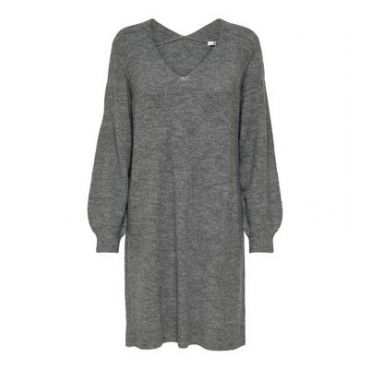 JDY Dark Grey Knit V Neck Mini Dress New Look