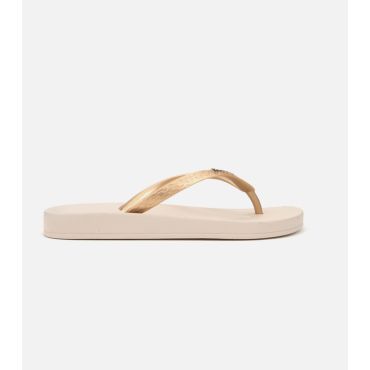 Women's Tan and Gold Anatomica Flip Flops Ipanema New Look