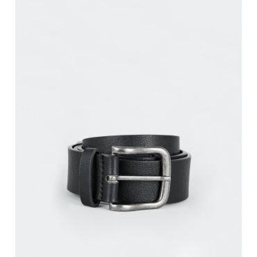Men's Black Leather-Look Belt New Look