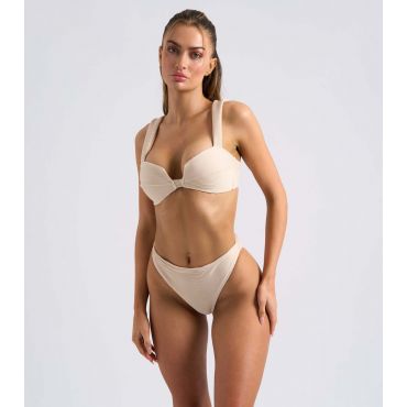 Women's Light Brown Textured Ribbed Bikini Top Urban Bliss New Look