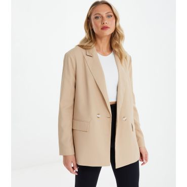 Women's Camel Oversized Blazer Quiz New Look