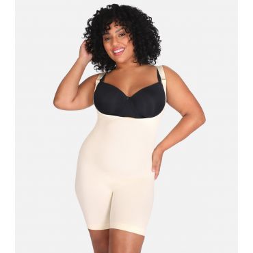 Women's Cream Open Buster Shaping Bodysuit Conturve New Look