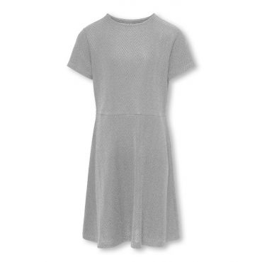 Silver Glitter Short Sleeve Mini Dress KIDS ONLY New Look