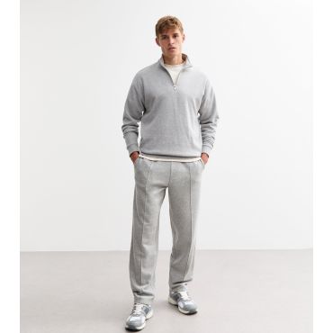 Men's Grey Marl Straight Leg Joggers New Look