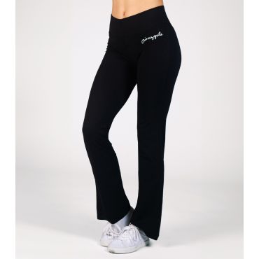 Women's Black Jersey Bootcut Trousers Pineapple New Look
