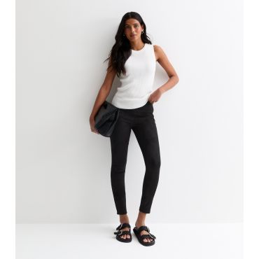 Women's Black Suedette Leggings Gini London New Look