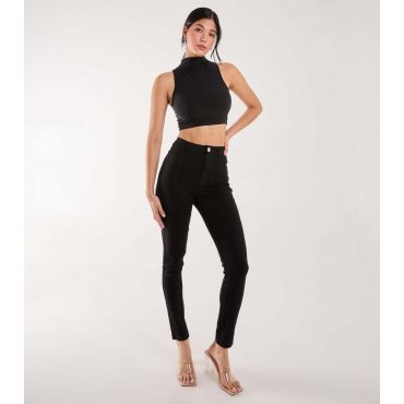 Women's Black Slim Fit Trousers Pink Vanilla New Look