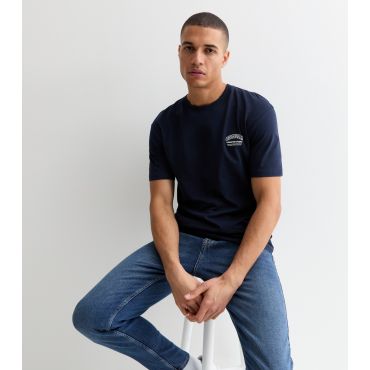 Men's Navy Cotton Originals Logo T-Shirt Jack & Jones New Look