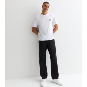 Men's Black Regular Straight Leg Jeans Jack & Jones New Look