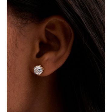 Gold Tone Round Cubic Zirconia Stud Earrings New Look