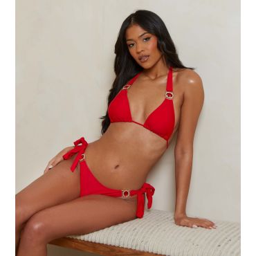 Women's Red Triangle Bikini Top Moda Minx New Look