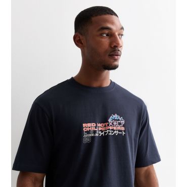 Men's Navy Red Hot Chilli Peppers T-Shirt Only and Sons New Look