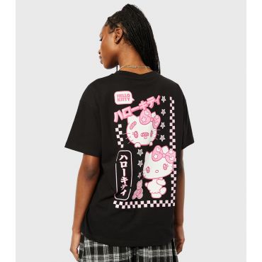 Women's Black Hello Kitty T-Shirt Skinnydip New Look