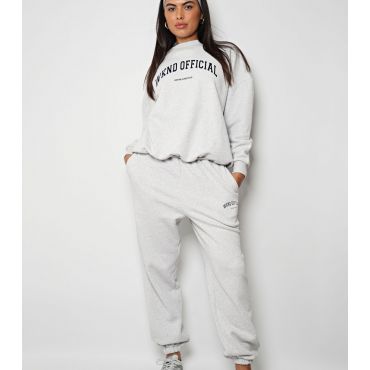 Women's Grey Cuffed Joggers WKNDGIRL New Look
