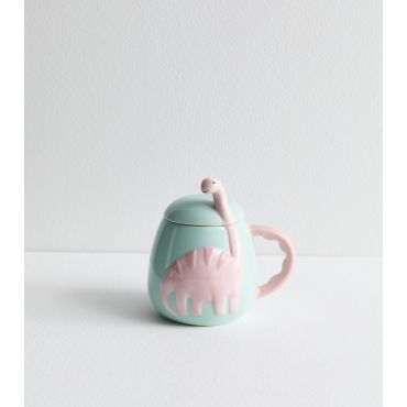 Blue Dinosaur Lid Mug New Look
