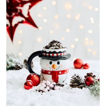 White Christmas Snowman Ceramic Mug New Look