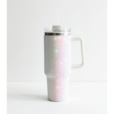 White Embellished Insulated Cup New Look