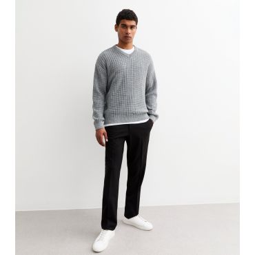 Men's Black Straight Trousers Farah New Look
