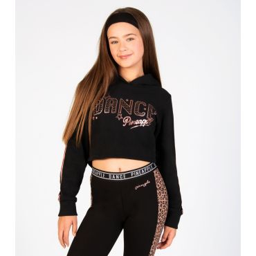 Girls' Black Dance Cropped Hoodie Pineapple New Look