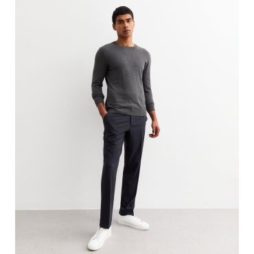 Men's Navy Straight Trousers Farah New Look
