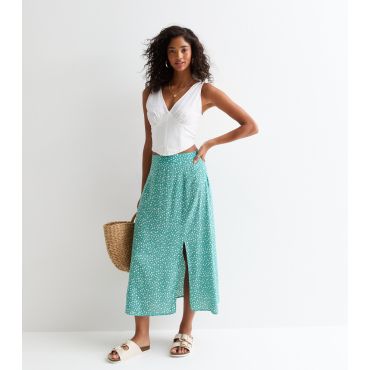 Women's Green Animal Print Midi Skirt Sunshine Soul New Look