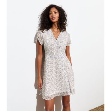 Women's White Floral Print Mini Dress Sunshine Soul New Look