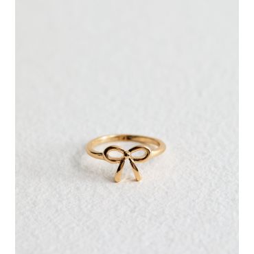Gold Tone Bow Ring New Look