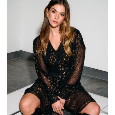 Women's Black Metallic Jacquard Dress Finding Friday New Look